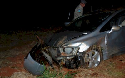 IVINHEMA:  Carro sai da pista na MS-276