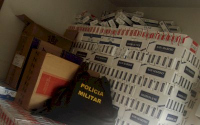 ANGÉLICA: PM apreendeu quase 3 mil pacotes de cigarros
