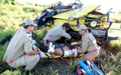 Capotamento na MS-141 entre Ivinhema a Navirai mata um e deixa outro ferido