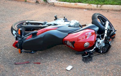 IVINHEMA: Colisão entre moto e camionete foi registrada na entrada do município
