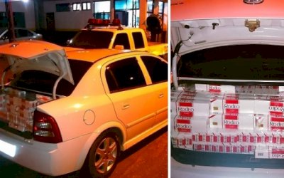 AMANDINA: PMR apreende carro abarrotado de cigarros 
