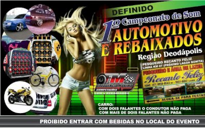 DEODÁPOLIS: 4 de dezembro tem 1º Campeonato de Som Automotivo e Rebaixados