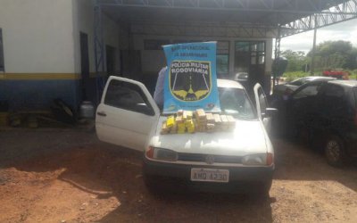 AMANDINA: Durante fiscalização PMR apreende maconha, batedores e transportador