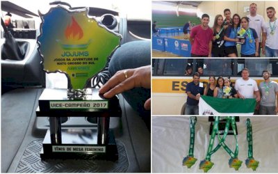 Dupla de Tênis de Mesa feminino de Deodápolis é vice-campeã do JOJUMS 2017