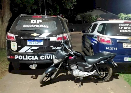 DEODÁPOLIS: PM apreende menores por receptação de moto furtada em Ivinhema
