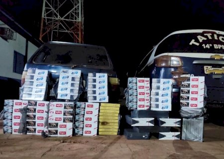 DEODÁPOLIS: Força Tática apreendem pacotes de cigarros contrabandeados