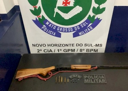 NOVO HORIZONTE DO SUL: PM prende jovem com arma de fogo após ameaçar ex-mulher