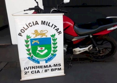 IVINHEMA: Polícia Militar recupera motocicleta furtada
