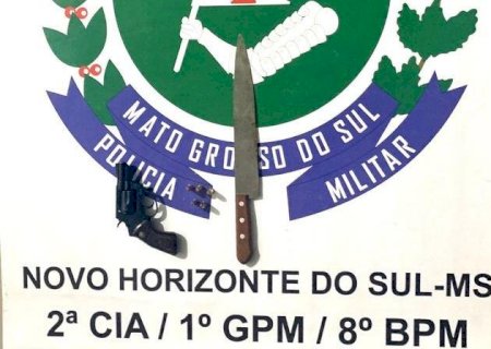 NOVO HORIZONTE DO SUL: PM conduz dois homens para a delegacia por ameaça e porte de arma