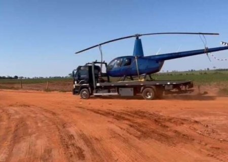 Piloto foge de abordagem e abandona helicóptero em propriedade rural em Naviraí