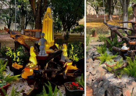 IVINHEMA: Homem danifica jardim de Nossa Senhora de Fátima e sofre lesões após incidente