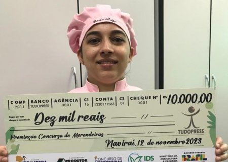 ANGÉLICA: Cozinheira da Escola Filinto Muller conquista 1º Lugar em Concurso de Merendeiras e recebe R$ 10 mil reais