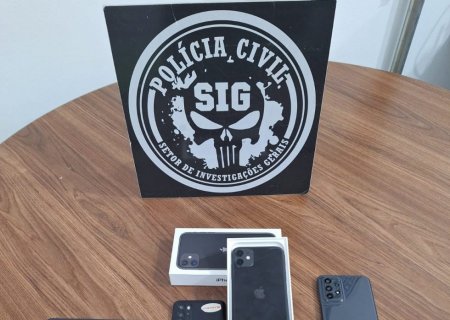 Polícia Civil recupera quatro aparelhos celulares com restrição criminal e identifica os receptadores em Três Lagoas