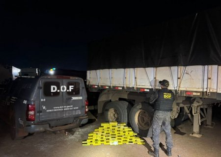 DOF prende homem com mais de 60 quilos de cocaína em pneu de carreta