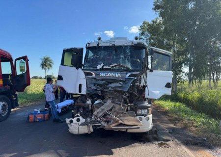 NOVA ANDRADINA: Caminhoneiro fica ferido em colisão na BR-376