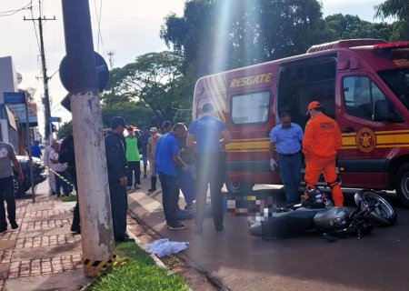 NOVA ANDRADINA: Motociclista morre em grave acidente no centro da cidade