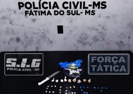 FÁTIMA DO SUL: Ação conjunta entre as Polícias Civil e Militar resulta na prisão de traficante