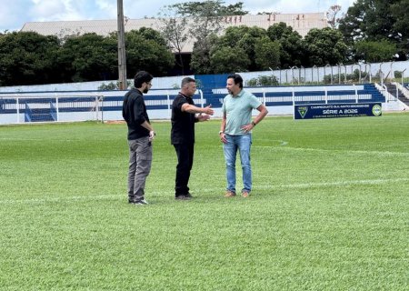 IVINHEMA: Secretário estadual Marcelo Miranda visita município, conhece o Estádio Saraivão e reforça apoio ao esporte e à cultura