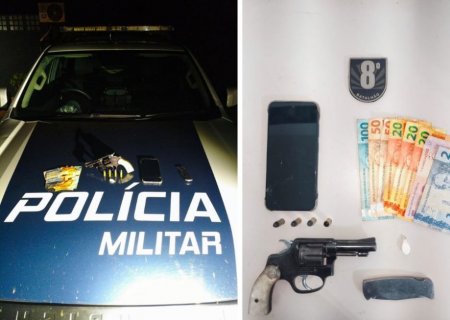 ANGÉLICA: Após ouvir possível disparo, PM aborda motocicleta e apreende revólver e cocaína