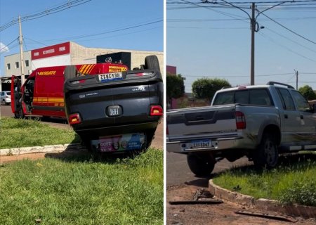 NOVA ANDRADINA: Motorista é preso por embriaguez após colisão e capotamento