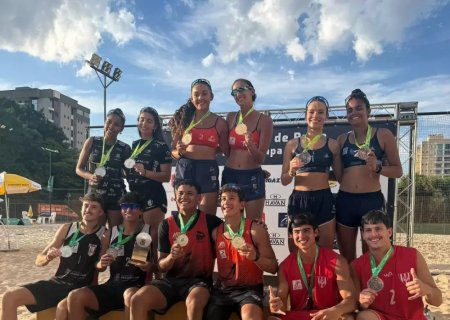 Atletas de MS sobem ao p&oacute;dio do Brasileiro Interclubes de V&ocirc;lei de Praia Sub-21